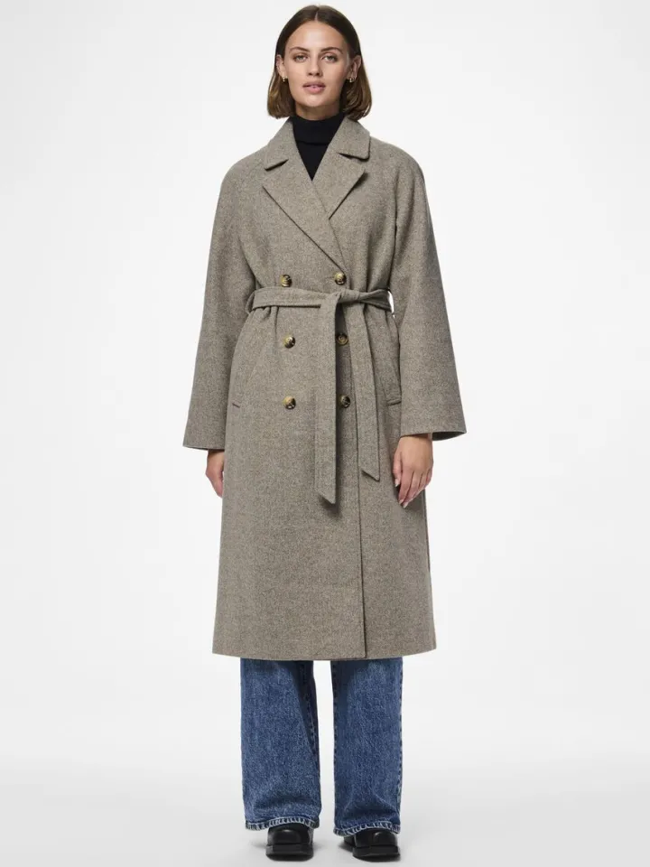 marbel_long_coat_morel_0.webp Pieces Jackets | Coats<Marbel Long Coat