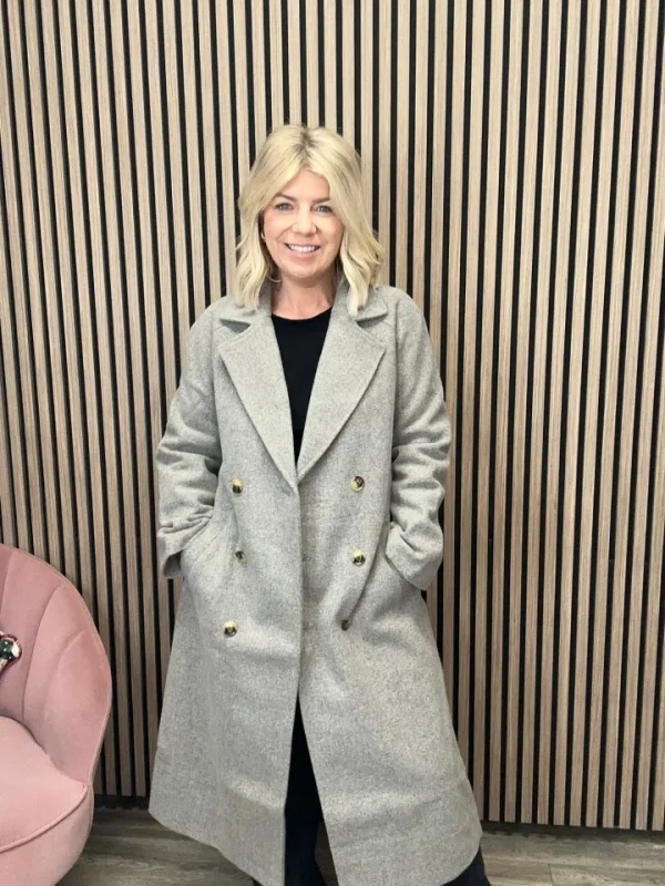 Pieces Jackets | Coats<Marbel Long Coat