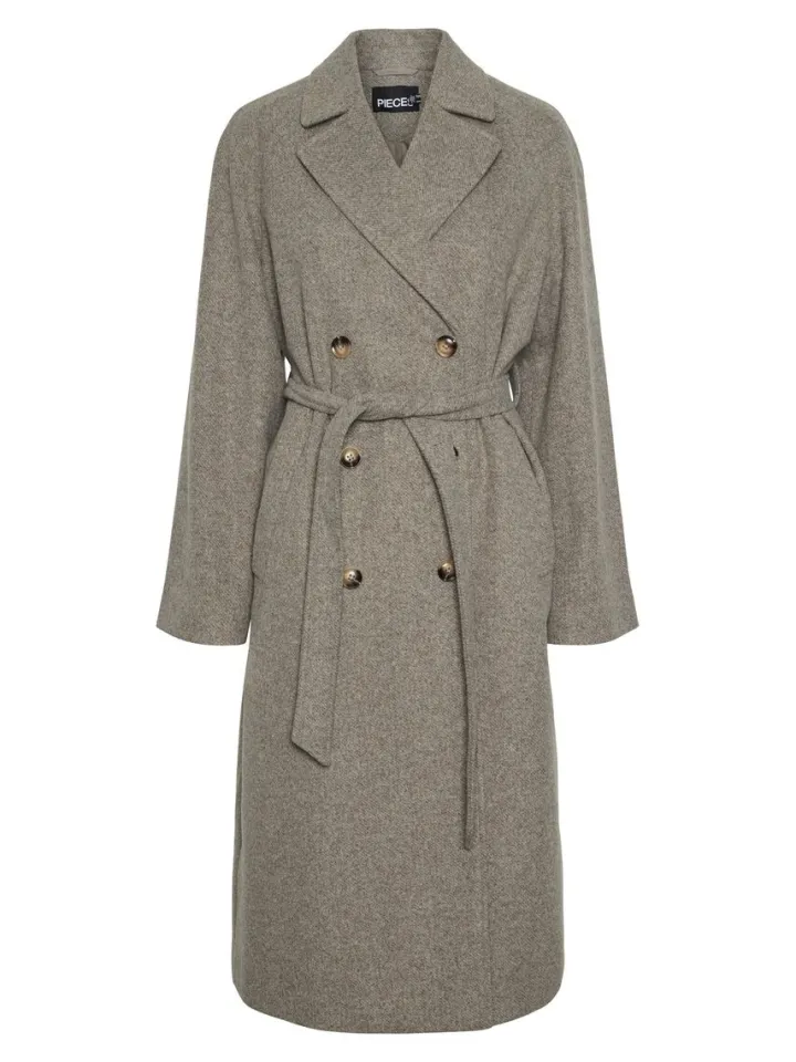 marbel_long_coat_morel_5.webp Pieces Jackets | Coats<Marbel Long Coat