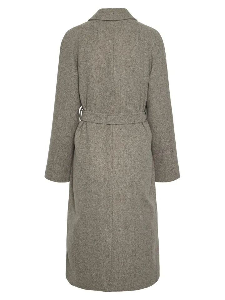 marbel_long_coat_morel_6.webp Pieces Jackets | Coats<Marbel Long Coat