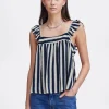 Ichi Co-Ords<Marrakech Square Neck Top (Total Eclipse Stripe)