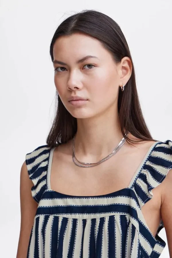 Ichi Co-Ords<Marrakech Square Neck Top (Total Eclipse Stripe)