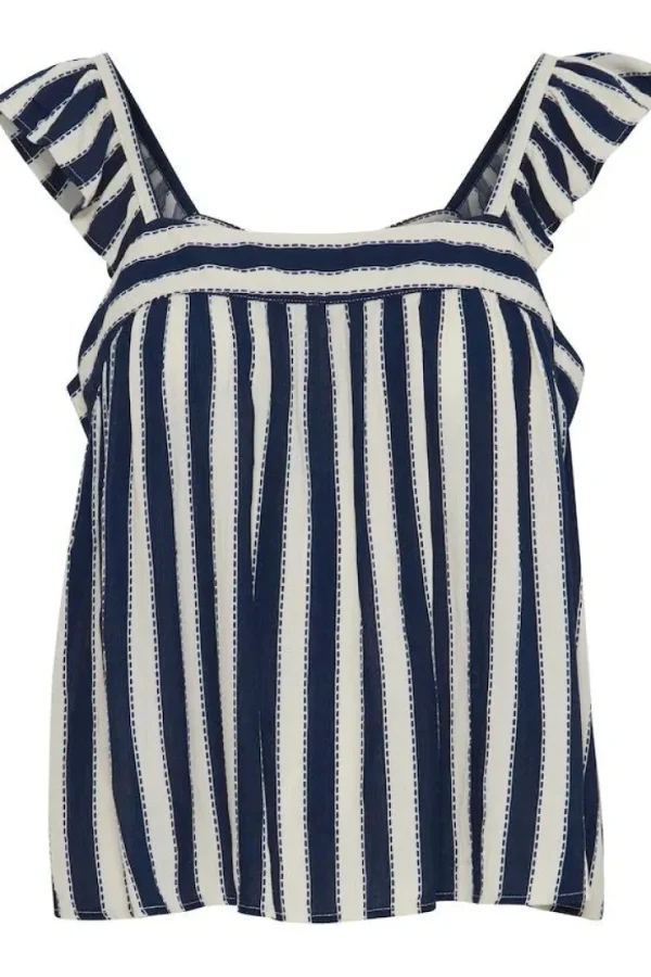 Ichi Co-Ords<Marrakech Square Neck Top (Total Eclipse Stripe)