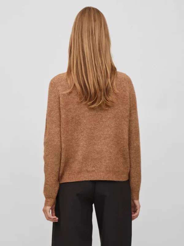 Vila Jumpers & Cardigans<Mathilda Zip Neck Jumper (Toasted Coconut)