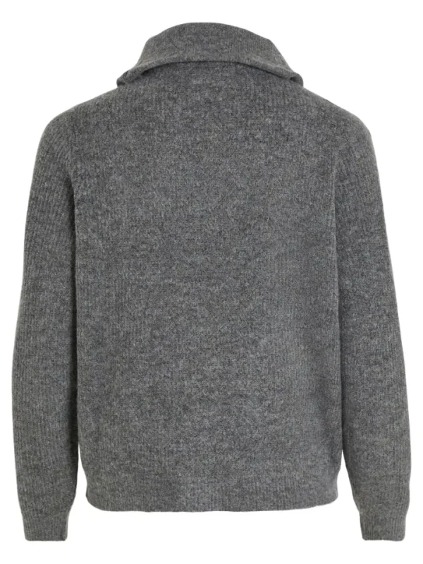 Vila Jumpers & Cardigans<Mathilda Zip Neck Jumper (Medium Grey Melange)