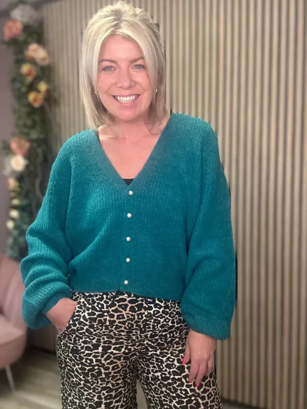 Ichi Jumpers & Cardigans<Maura Cardigan ( Green-Blue Slate)