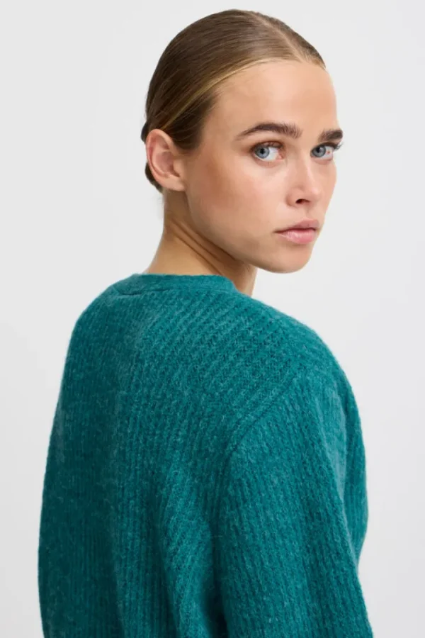 Ichi Jumpers & Cardigans<Maura Cardigan ( Green-Blue Slate)
