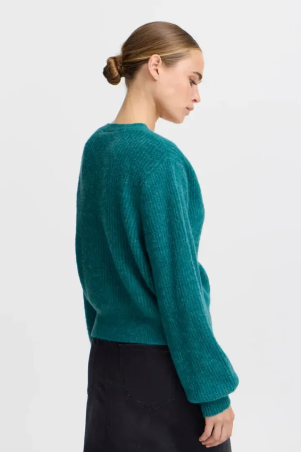Ichi Jumpers & Cardigans<Maura Cardigan ( Green-Blue Slate)