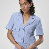 Object Blazers | Co-Ords<Maya Short Sleeve Blazer (Palace Blue/White)