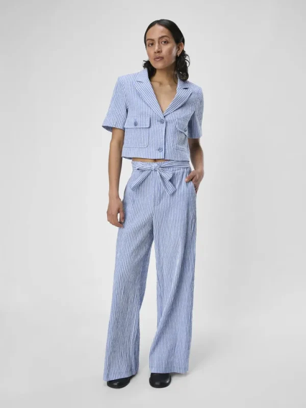 Object Blazers | Co-Ords<Maya Short Sleeve Blazer (Palace Blue/White)