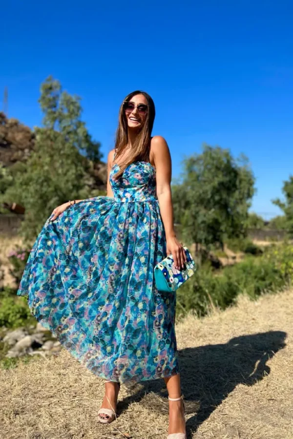 GoaGoa Occasionwear<Medi Dress (Blue)