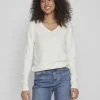 Vila Jumpers & Cardigans<MIELA V-NECK JUMPER (WHITE)