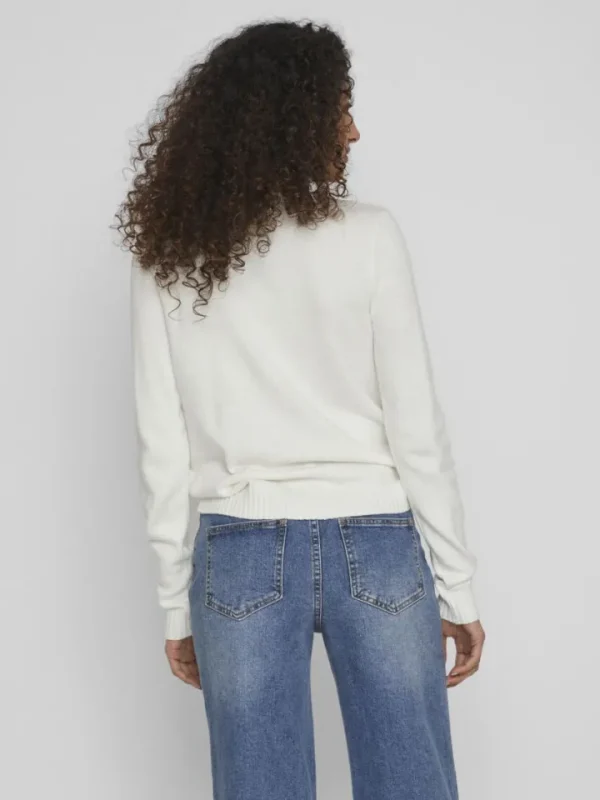 Vila Jumpers & Cardigans<MIELA V-NECK JUMPER (WHITE)