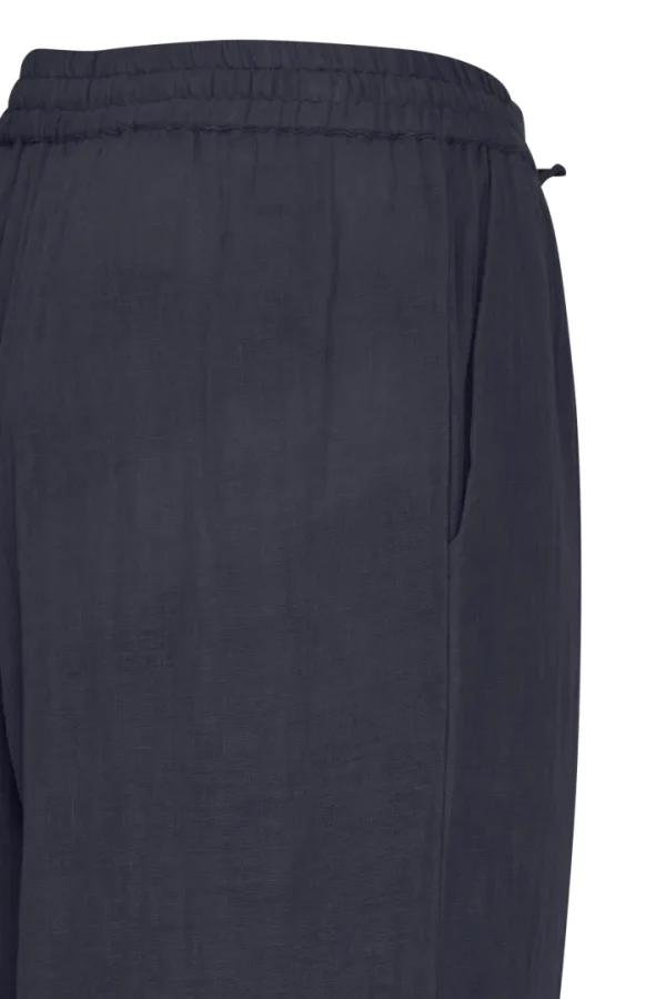 Ichi Pants<MIKA WIDE LEG TROUSERS (NAVY)