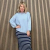 Ichi Skirts<Miranda Knitted Midi Skirt (Medieval Blue/Birch)