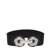 Pieces Belts<MITTE ELASTICATED BELT (BLACK & SILVER)