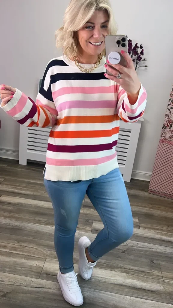 Sugarhill Jumpers & Cardigans<MOANA RELAXED JUMPER (SUNSET STRIPES)