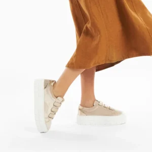 Vanessa Wu Trainers<Monica Platform Sneakers (Gold/Beige)
