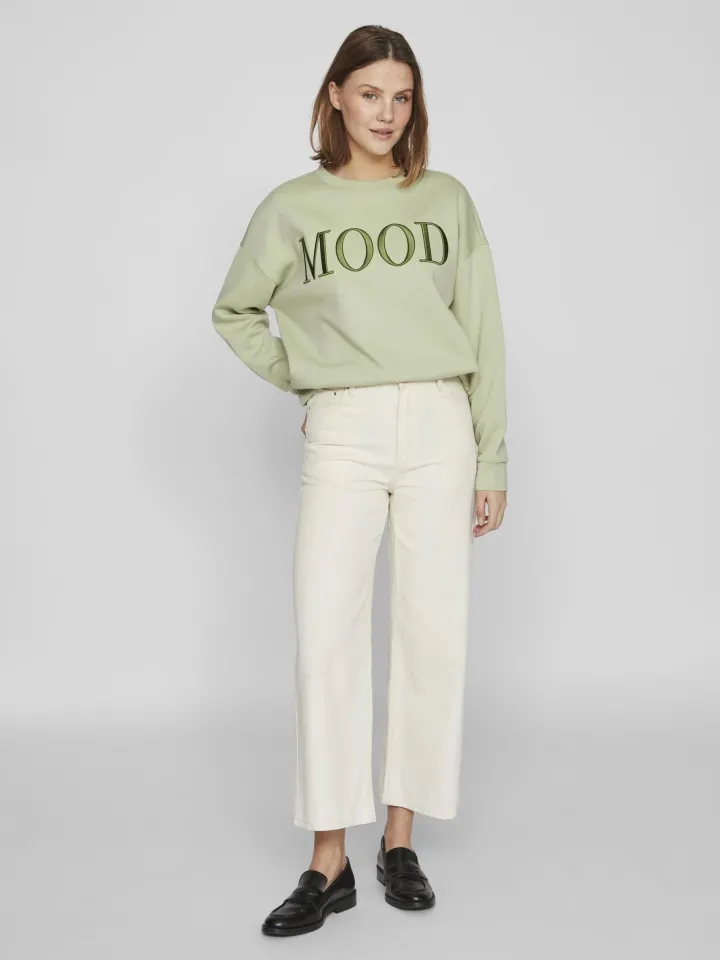 mood_sweater_green_2.webp Vila Hoodies & Sweatshirts<MOOD SWEATER (GREEN)
