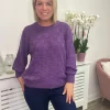 Ichi Jumpers & Cardigans<NANCY JUMPER (AMARANTH PURPLE)