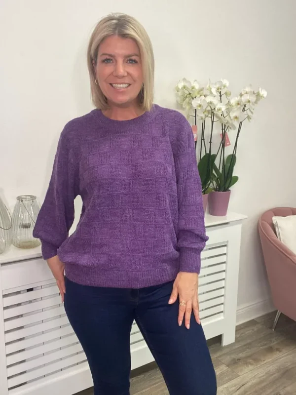 Ichi Jumpers & Cardigans<NANCY JUMPER (AMARANTH PURPLE)