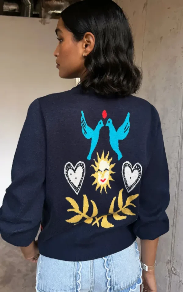 Never Fully Dressed Jumpers & Cardigans<Navy Sundazed Summer Bomber (Navy)