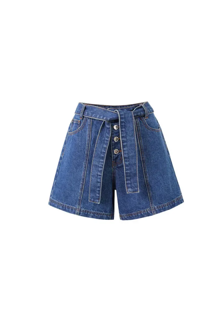 nema_denim_shorts_blue_3.webp Frnch Shorts & Playsuits | Pants<Nema Denim Shorts