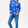 Sugarhill Jumpers & Cardigans<Nessa Jumper- Blue, Fluffy Sheep