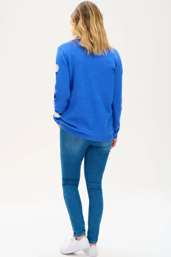Sugarhill Jumpers & Cardigans<Nessa Jumper- Blue, Fluffy Sheep