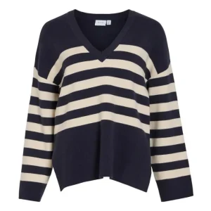 Vila Jumpers & Cardigans<Nina V-Neck Jumper ( Blazer/Birch)
