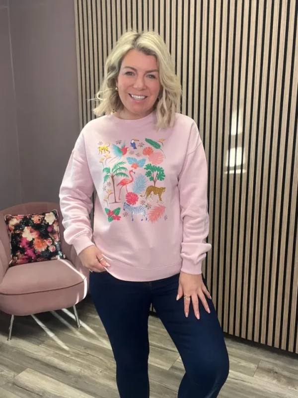 Sugarhill Jumpers & Cardigans<NOAH SWEATER (PEACH/TROPICAL SAFARI)