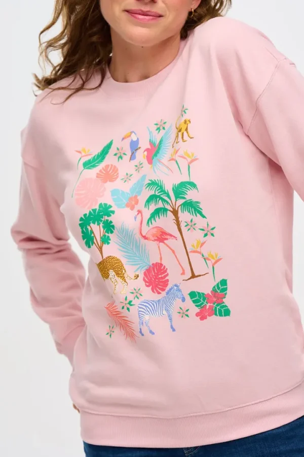 Sugarhill Jumpers & Cardigans<NOAH SWEATER (PEACH/TROPICAL SAFARI)