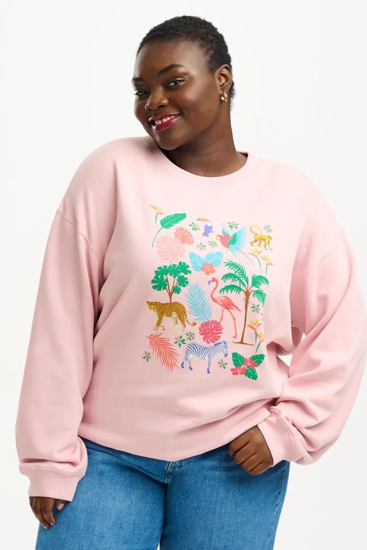 noah_sweater_peachtropica_4.webp Sugarhill Jumpers & Cardigans<NOAH SWEATER (PEACH/TROPICAL SAFARI)