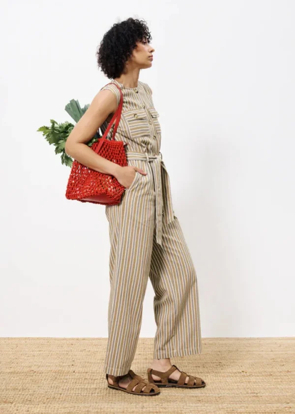 Frnch Pants | Jumpsuits<Norina Striped Jumpsuit (Grey)