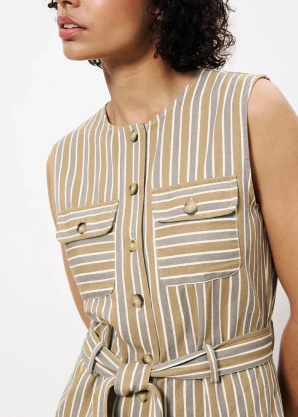 Frnch Pants | Jumpsuits<Norina Striped Jumpsuit (Grey)