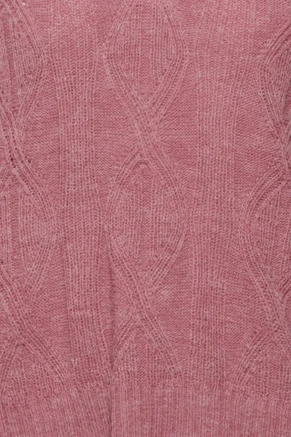Ichi Jumpers & Cardigans<NOVA V-NECK JUMPER (HEATHER ROSE)