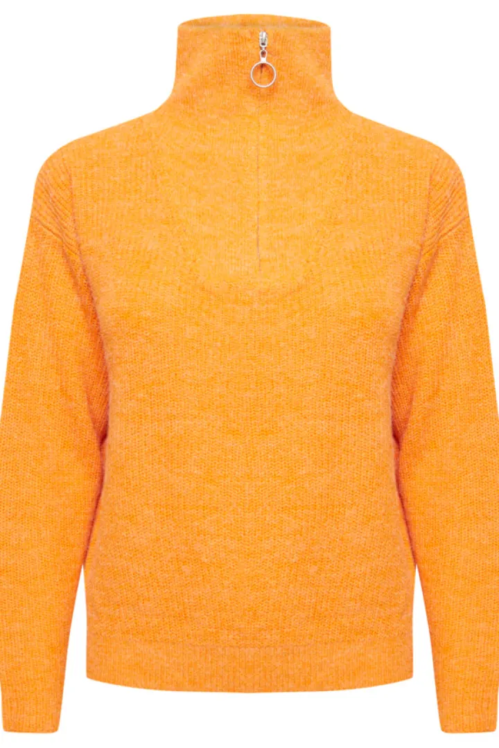novo_knit_jumper_orange_p_0.webp Ichi Jumpers & Cardigans<Novo Knit Jumper (Orange Pepper)