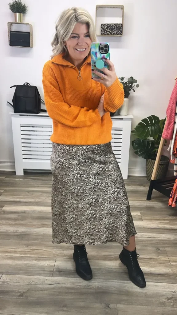 Ichi Jumpers & Cardigans<Novo Knit Jumper (Orange Pepper)