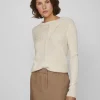 Vila Jumpers & Cardigans | Co-Ords<Olina O-Neck Knit Top (Super Light Natural)