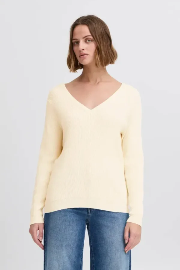 Ichi Jumpers & Cardigans<Olivia Rib Jumper (Birch)