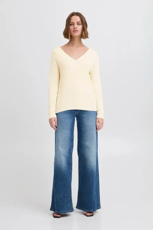 Ichi Jumpers & Cardigans<Olivia Rib Jumper (Birch)