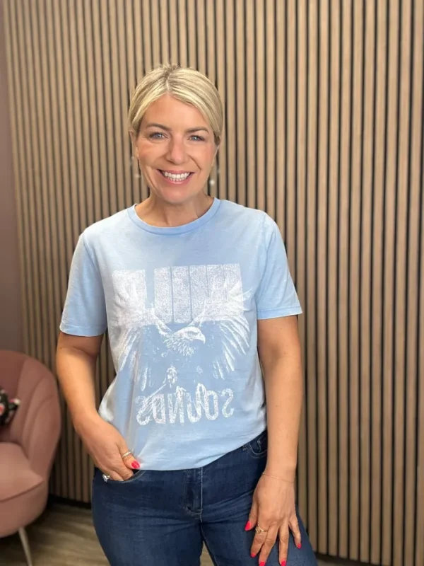 Ichi T-Shirts<OSSI T-SHIRT (DELLA ROBIA BLUE)