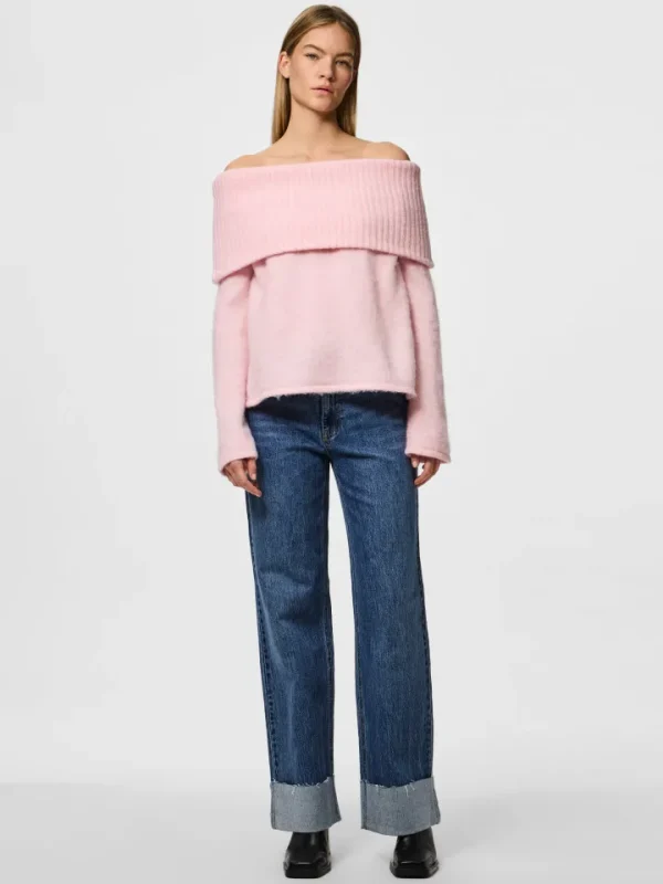 Pieces Jumpers & Cardigans<Pam Off Shoulder Jumper (-A-Boo)
