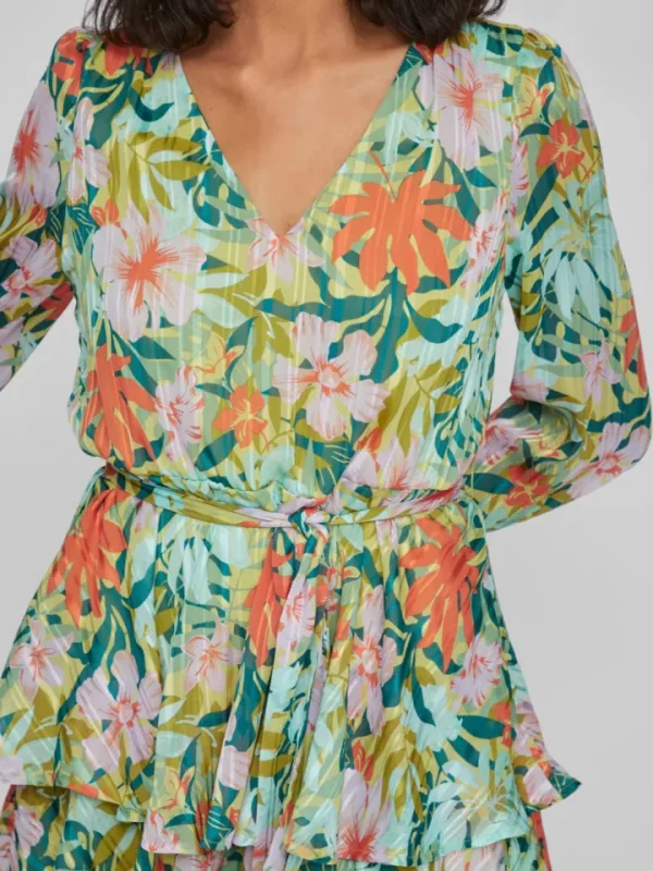 Vila Occasionwear<Parri Mini Dress (Jade Lime Tropical)