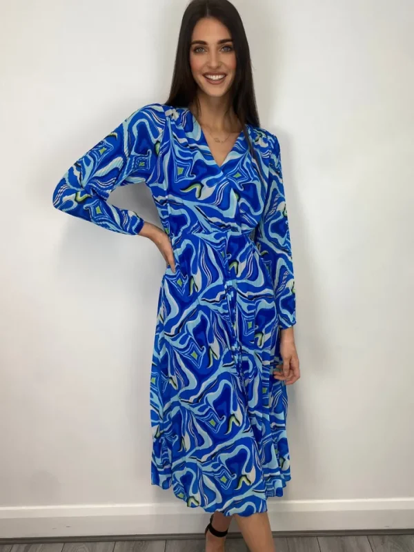 Wsl 3 Occasionwear<Patricia Midi Dress (Blue Geo)