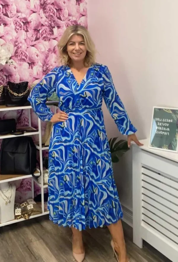 Wsl 3 Occasionwear<Patricia Midi Dress (Blue Geo)