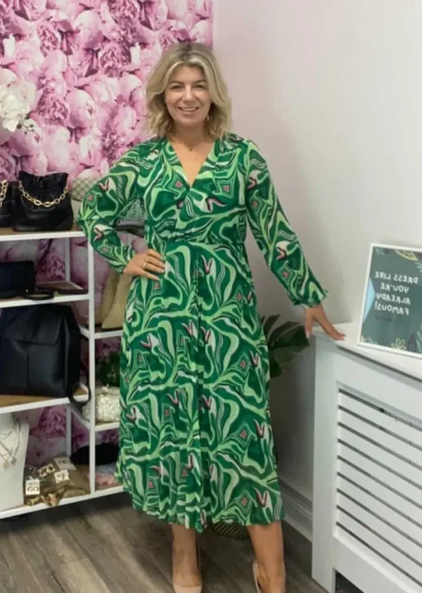 Wsl 3 Occasionwear<Patricia Midi Dress (Green Geo)