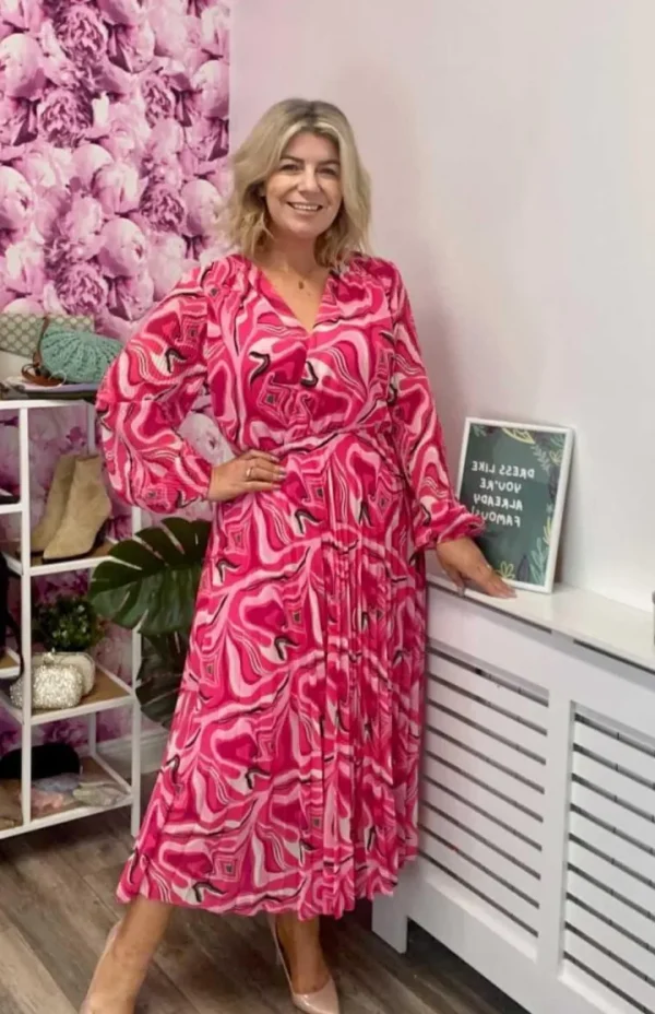 Wsl 3 Occasionwear<Patricia Midi Dress (Pink Geo)