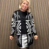 Vila Jumpers & Cardigans<Paula Long Knit Cardigan (Black/Cloud Dancer)