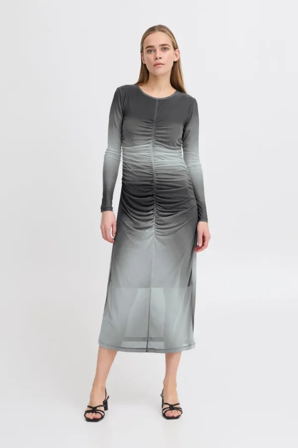 Ichi Dresses<Penelope Midi Dress (Black Fading)